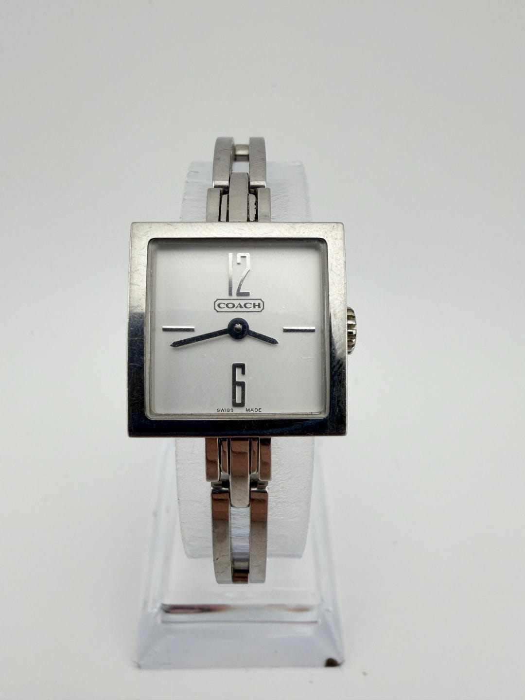 Vintage Coach Swiss Made Silver Tone Ladies Square Watch  display picture 2