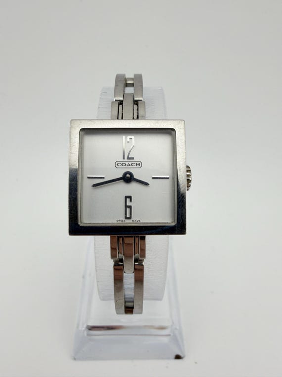 Coach Silver-Tone Square Crystal Bangle Watch Coach Women main image 3