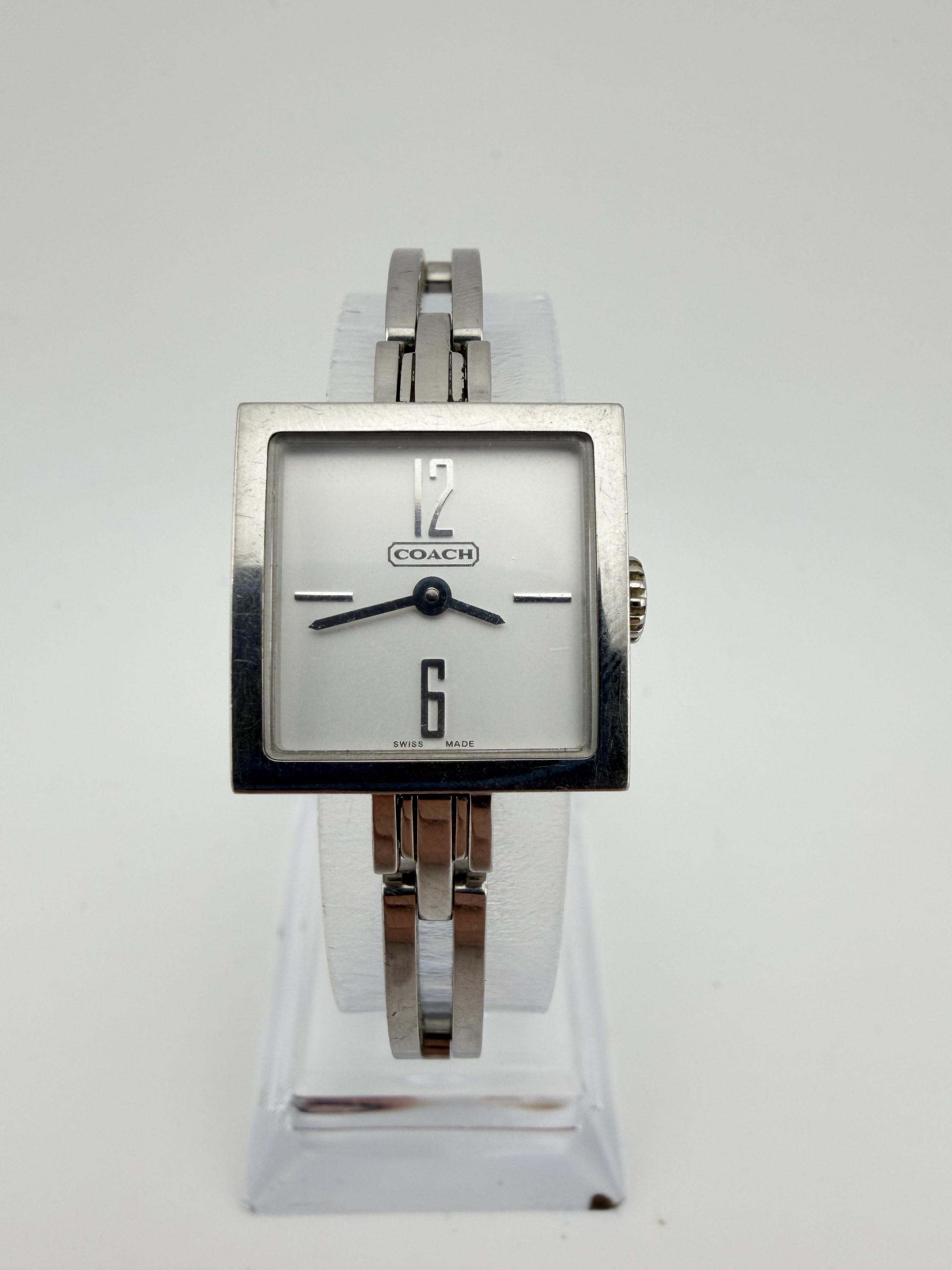 Coach Silver Square Face Watch with White Face. Amazon.com: Coach Cass Women main image 4