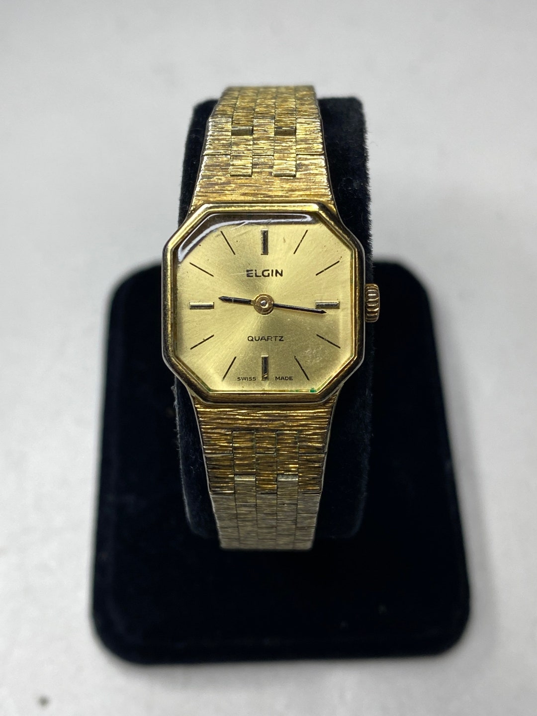 Vintage Elgin Day-Date Quartz Deluxe Watch - Two Tone Presidential Style