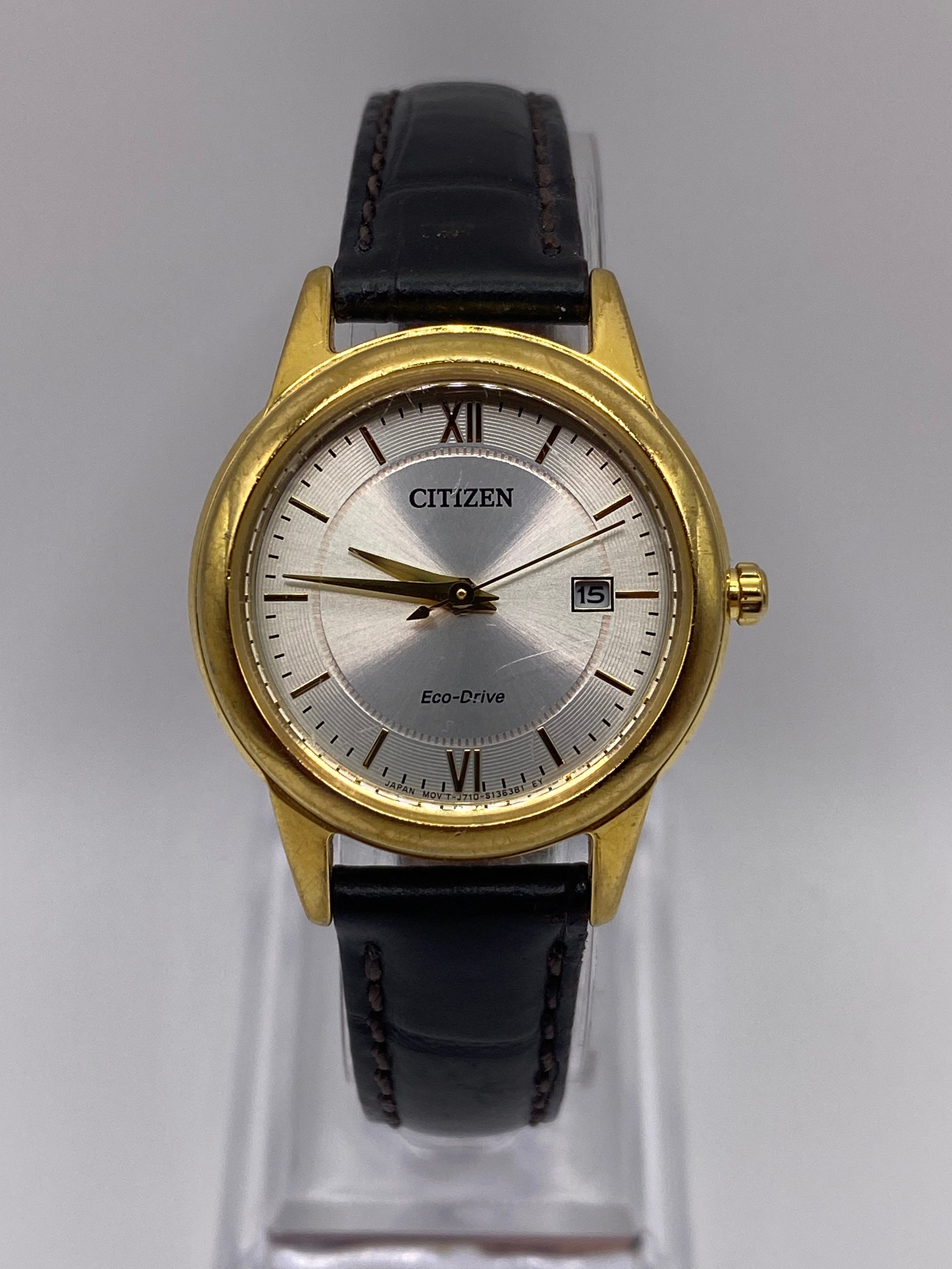 Citizen eco drive leather hotsell