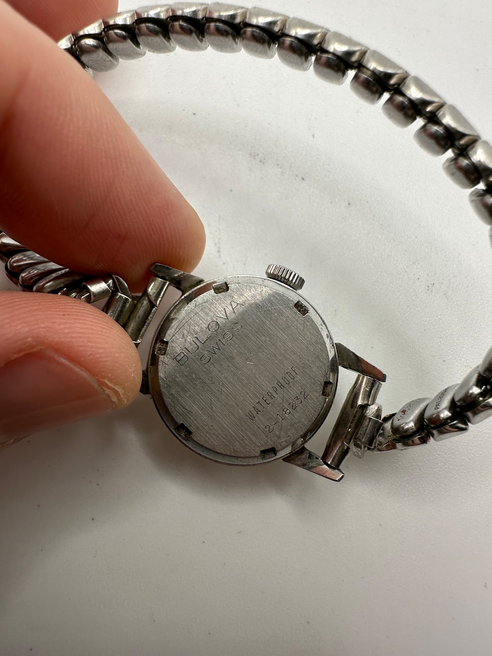 K Riare Watch RARE Bulova Vintage 7BUC Mid 1950s Ladies Silver Mechanical Wind Swiss ...