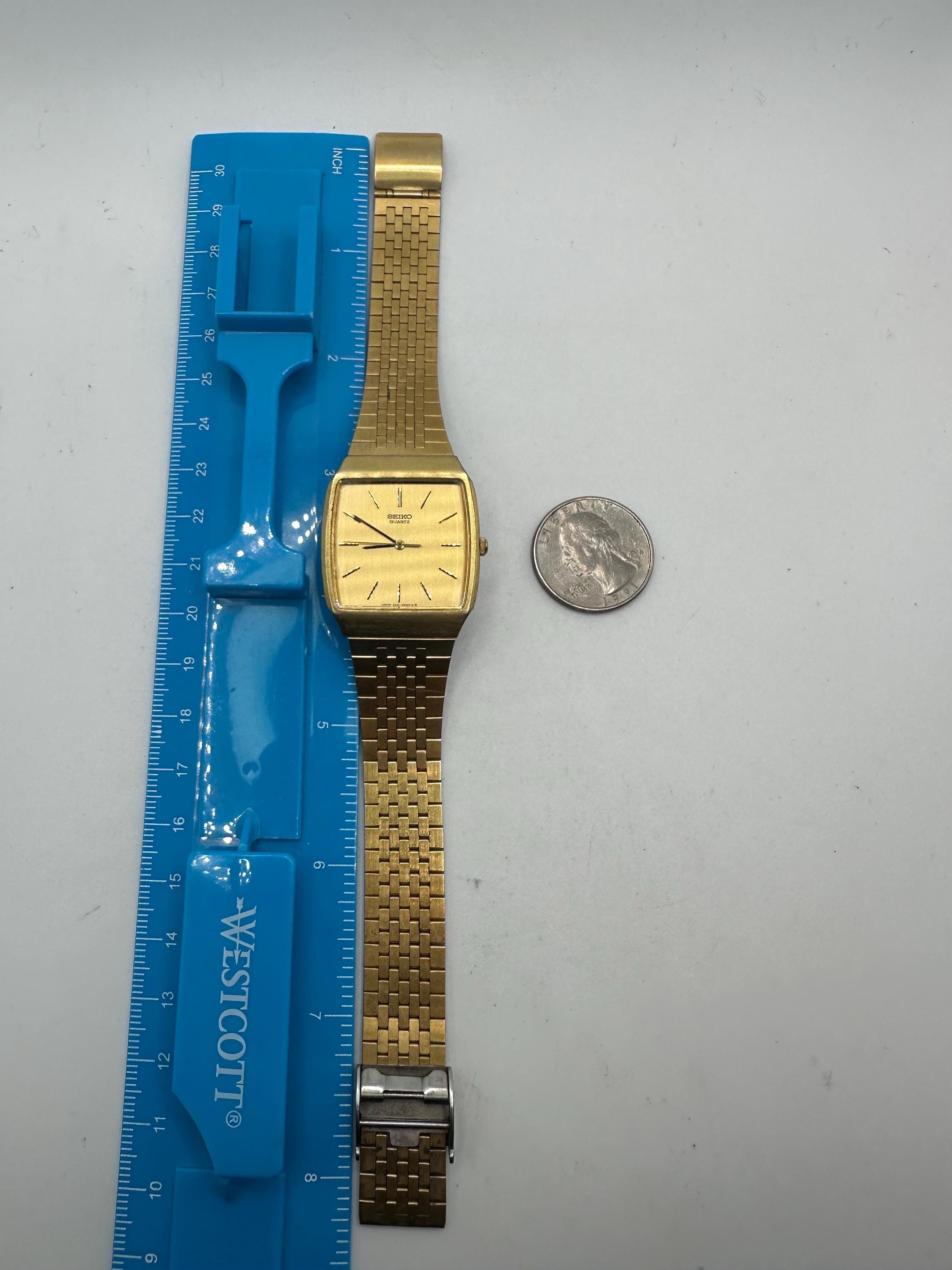 Seiko 3421 Vintage Gold Tone Tank Watch Quartz Men Women  display picture 3
