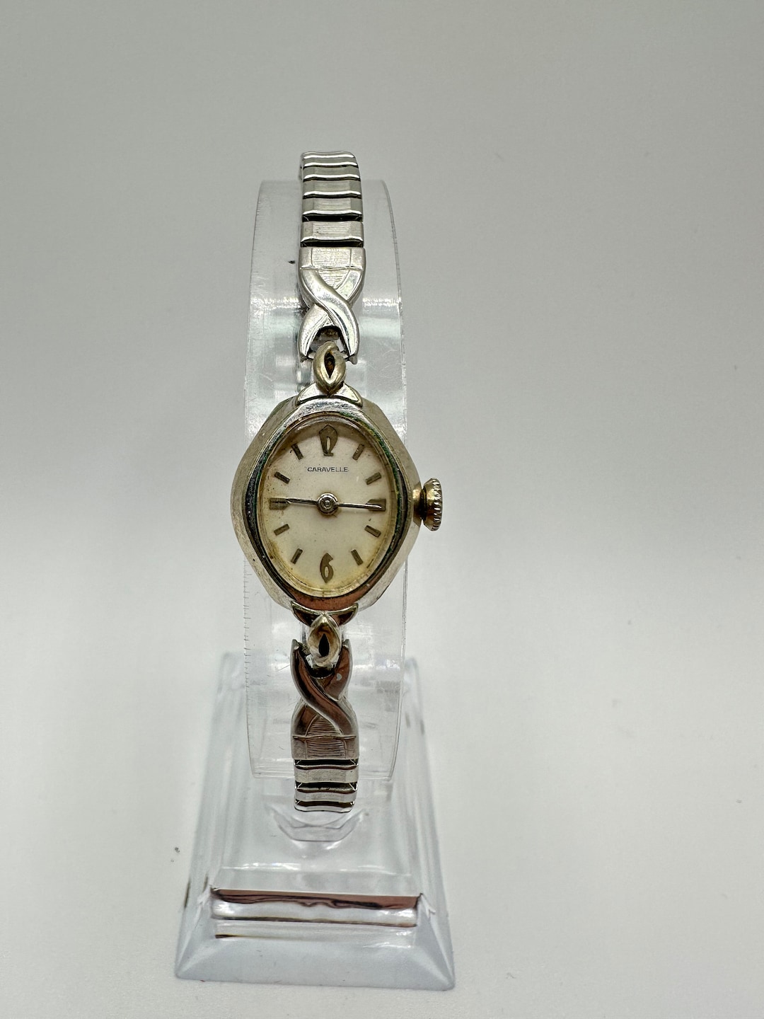 Vintage Caravelle by Bulova M9 1969 Ladies Mechanical Wind Silver - Main Image