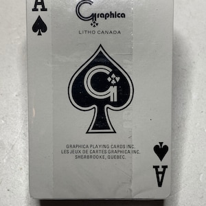 New in pack Graphica deck of vintage playing cards Sherbrooke Quebec Canada antique gift him her 1970 retro