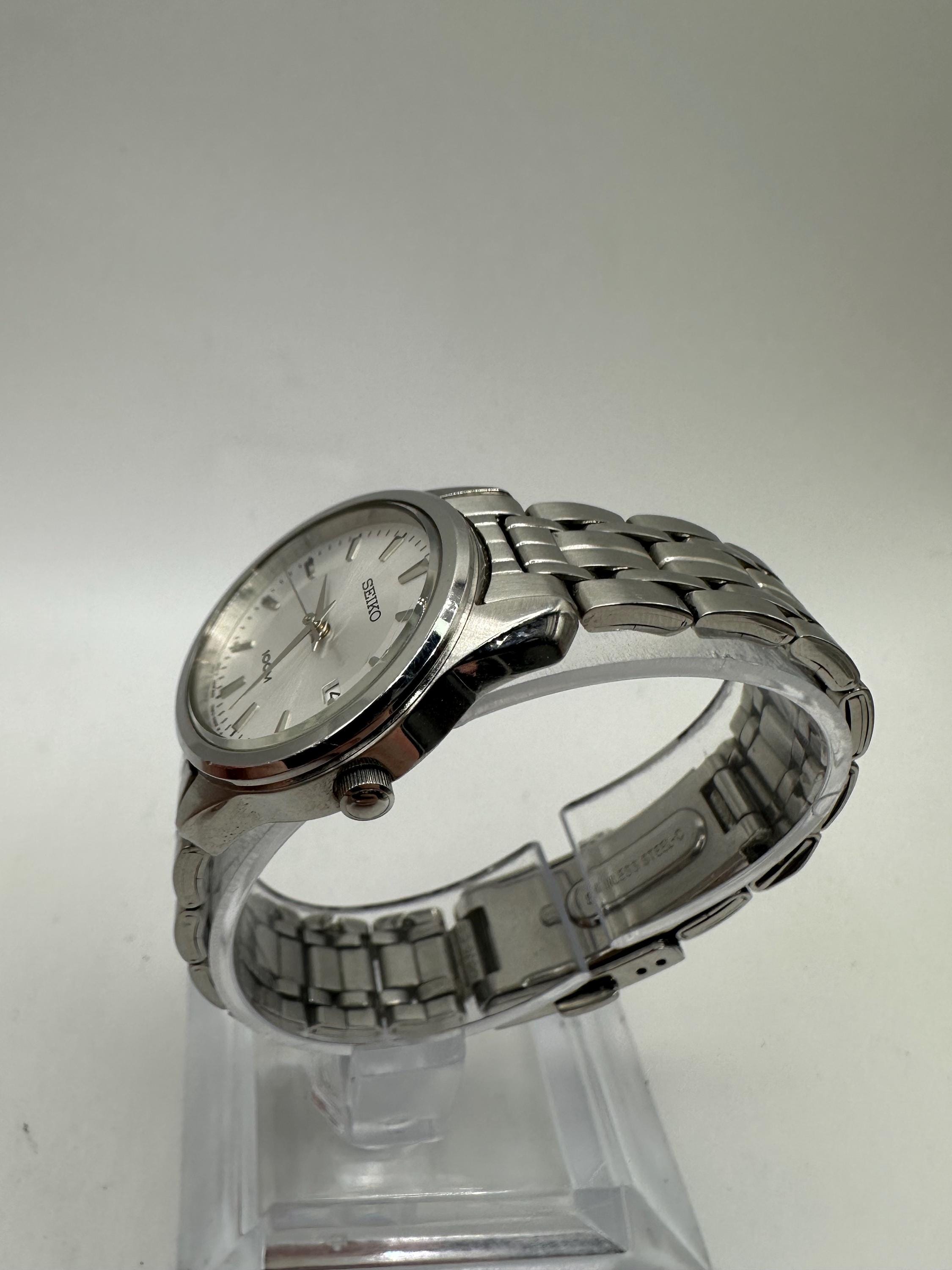 Seiko Ladies Watch Vintage Stainless Mesh Weave Bracelet Silver Round Dial Seiko Vintage Ladies 7N82 Silver Tone Circle Watch Gift Her  main image 2