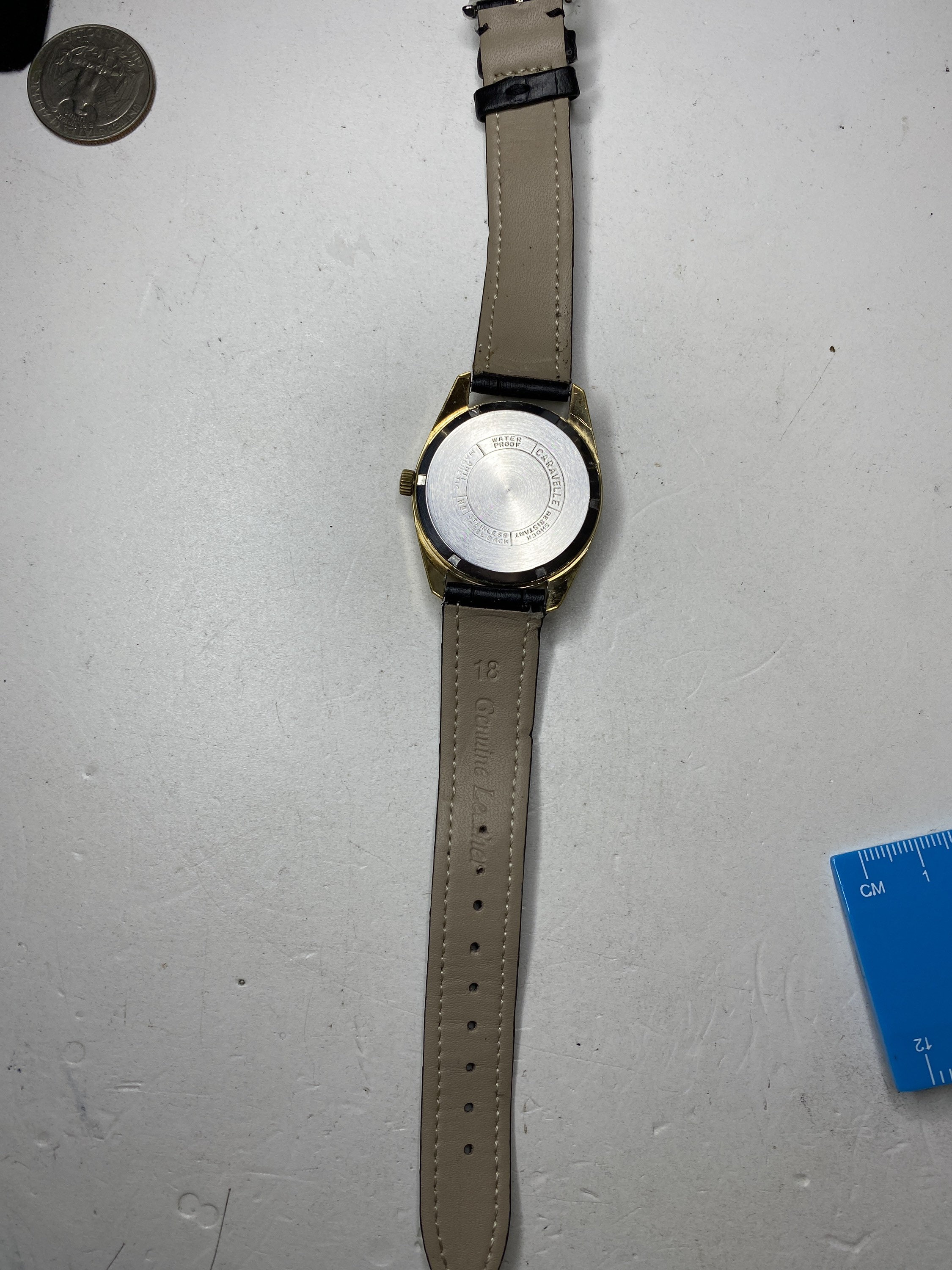 Vintage 36mm Caravelle by Bulova Mechanical Wind Gold Tone 