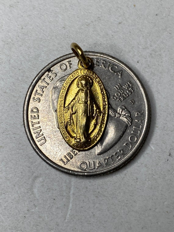 Antique Saint Christopher 14k gold pendant cathol… - image 6