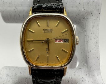 Dames vintage Quartz Seiko goudkleurige lederen band cadeau haar damesbatterij Japan verkoop