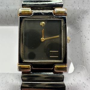 vintage Seiko 2p20 ladies black tank Watch japan square gift her women mom minimalist retro dress designer fashion