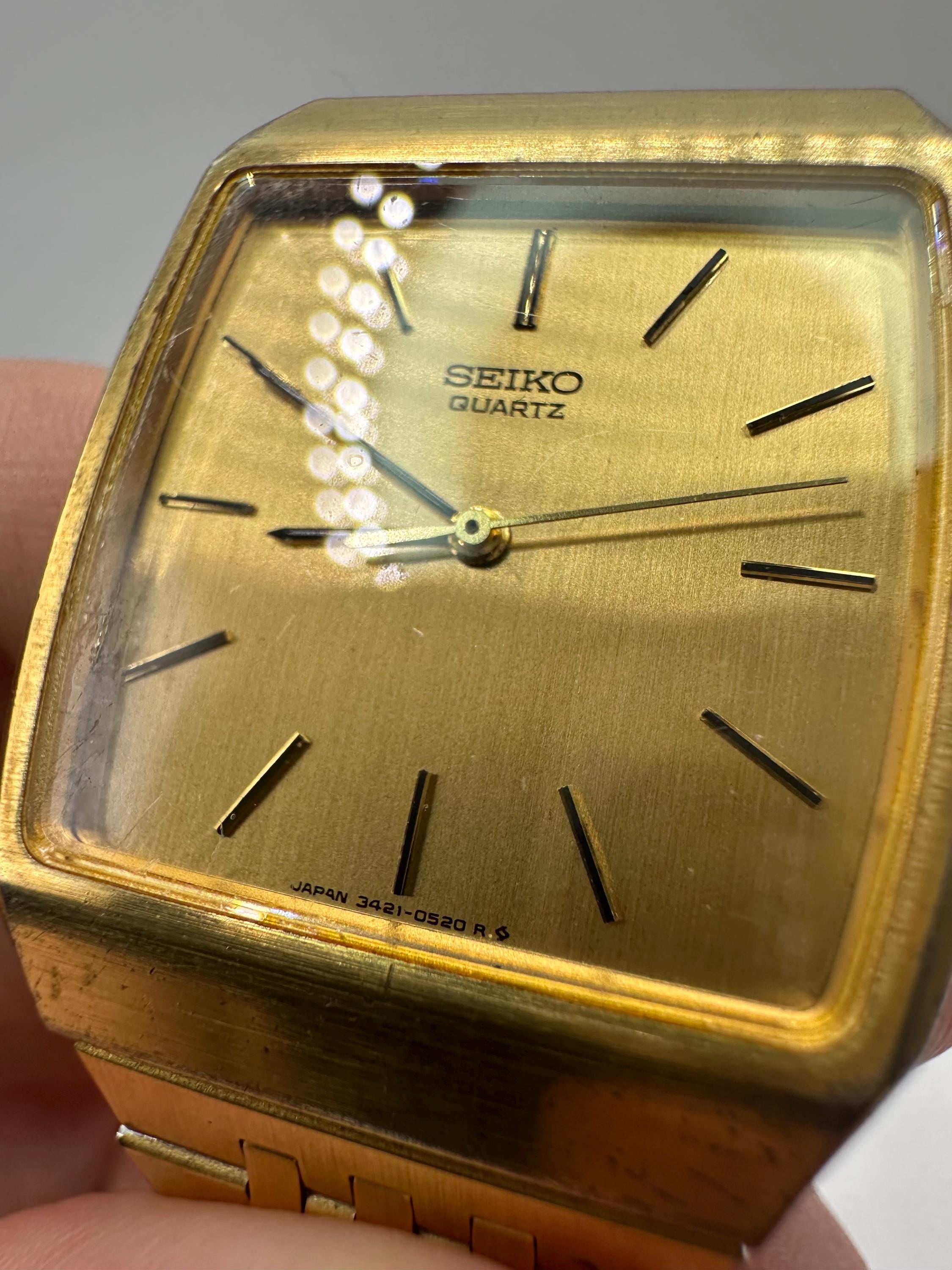 Seiko Women\'s Watch 3421-5059 Quartz Petite Tank Rectangle Gold Tone Steel Seiko 3421 Vintage Gold Tone Tank Watch Quartz Men Women  main image 4