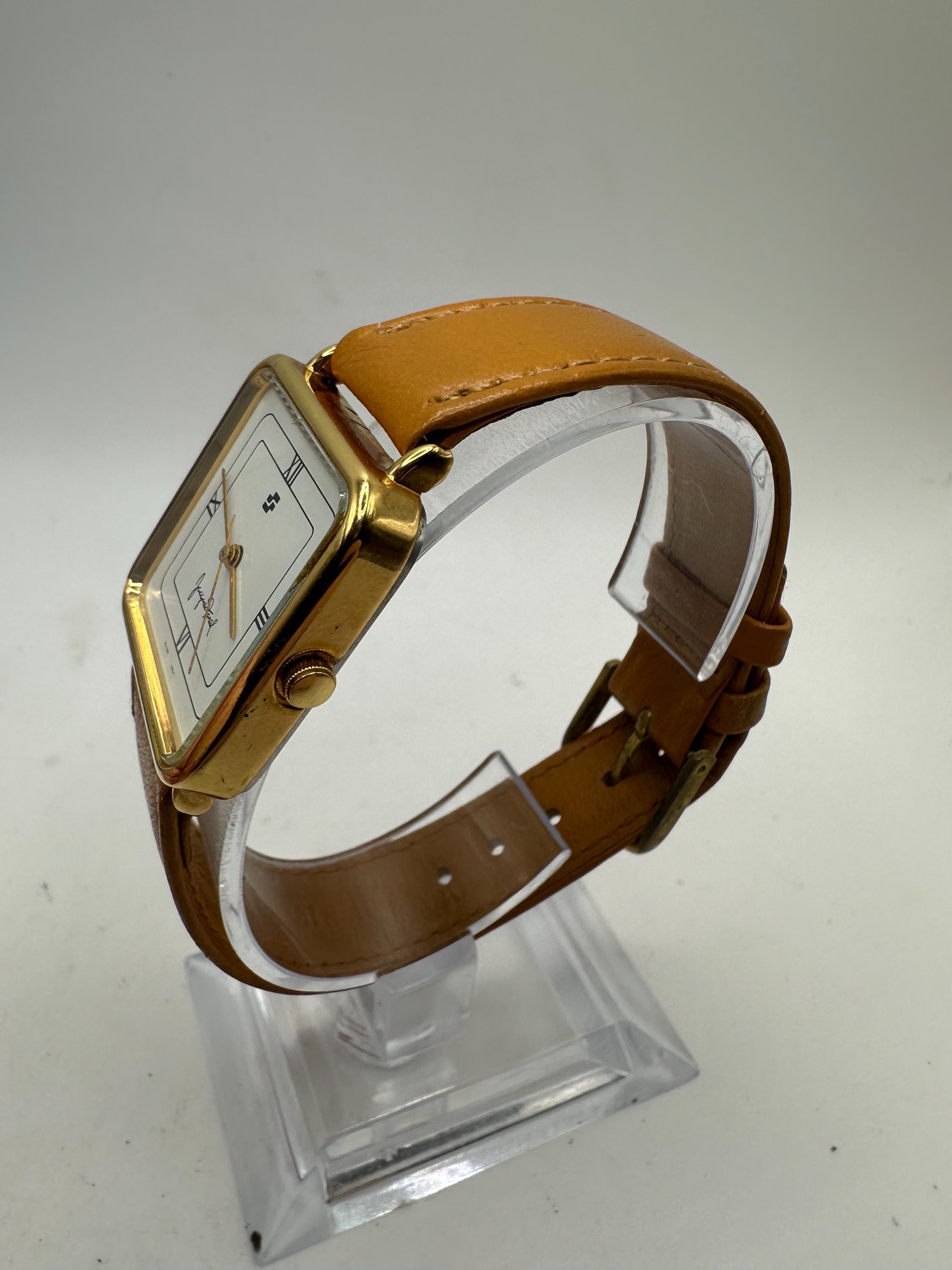 Montre Vintage Jacques Farel Années 80 - Bracelet Gourmette Plaqué Or Pour Femme