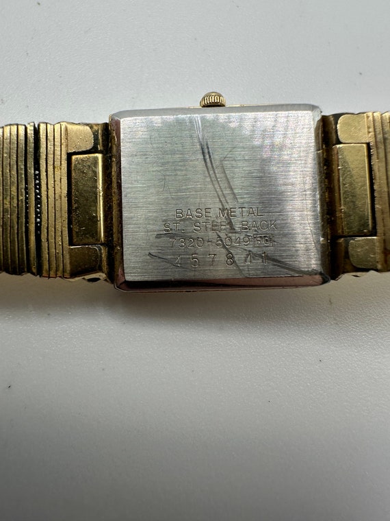 Vintage Seiko 7320 Ladies Quartz Gold Tone Tank Watch Rectangle