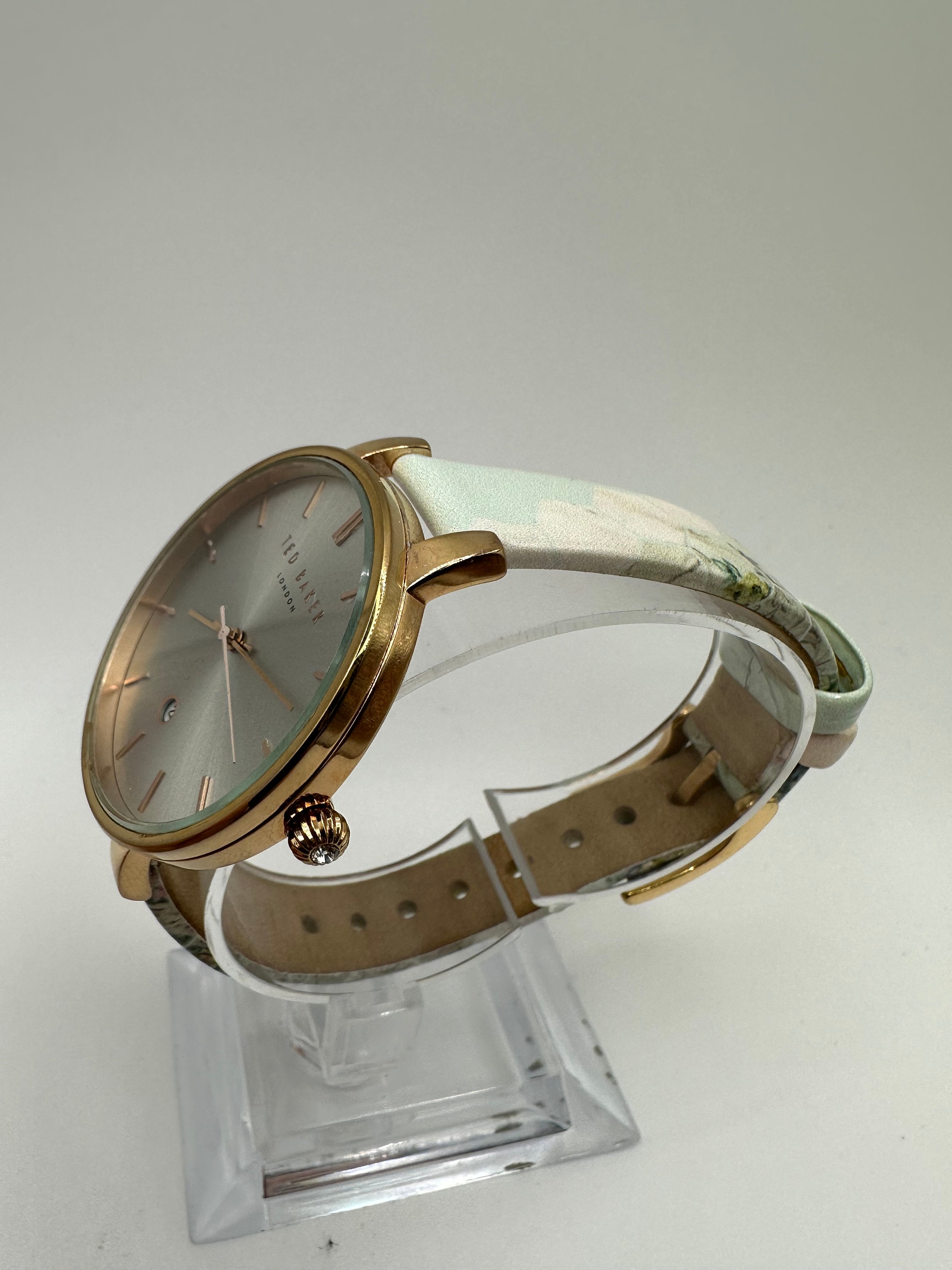 Ted baker London patent leather floral gold tone analog wrist watch new in box Ted Baker Women main image 2