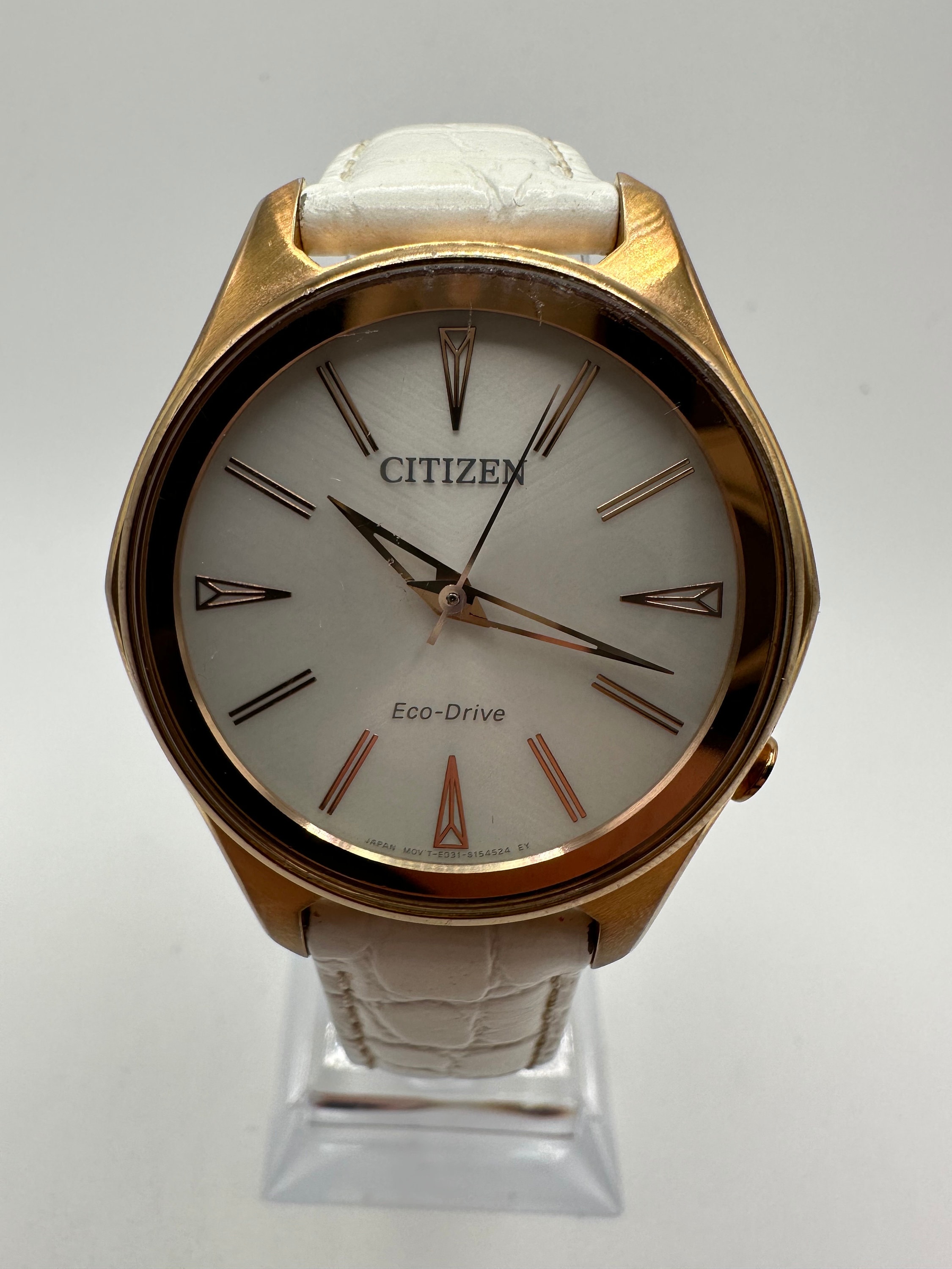 CITIZEN Eco Drive watch with white leather strap Citizen Eco-Drive Women main image 2