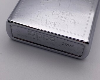 Vintage 2004 Zippo Vietnam War Reissue Lighter Silver USA 