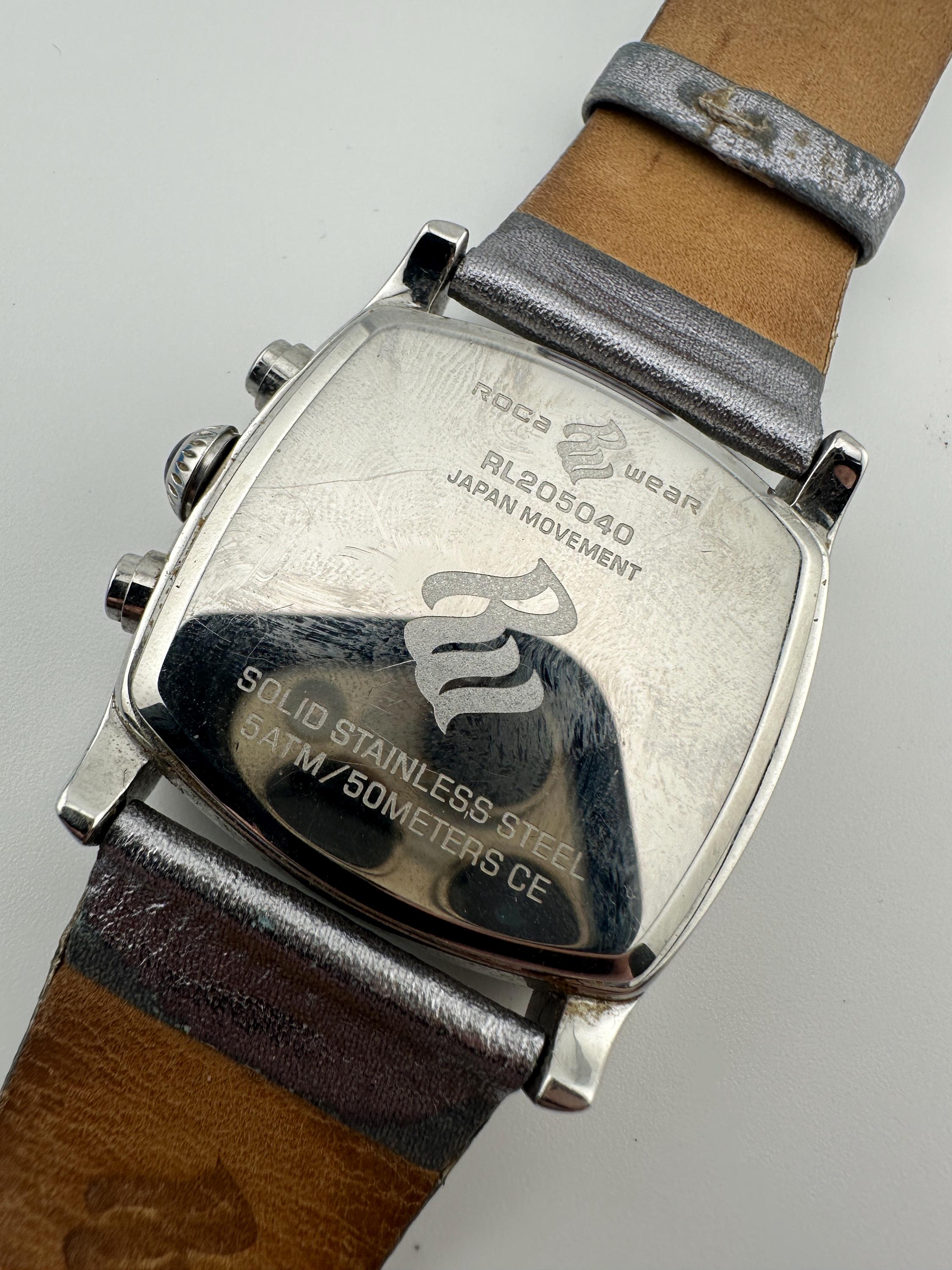 Roca Wear Vintage Ladies Chronograph Silver Tone Faux 