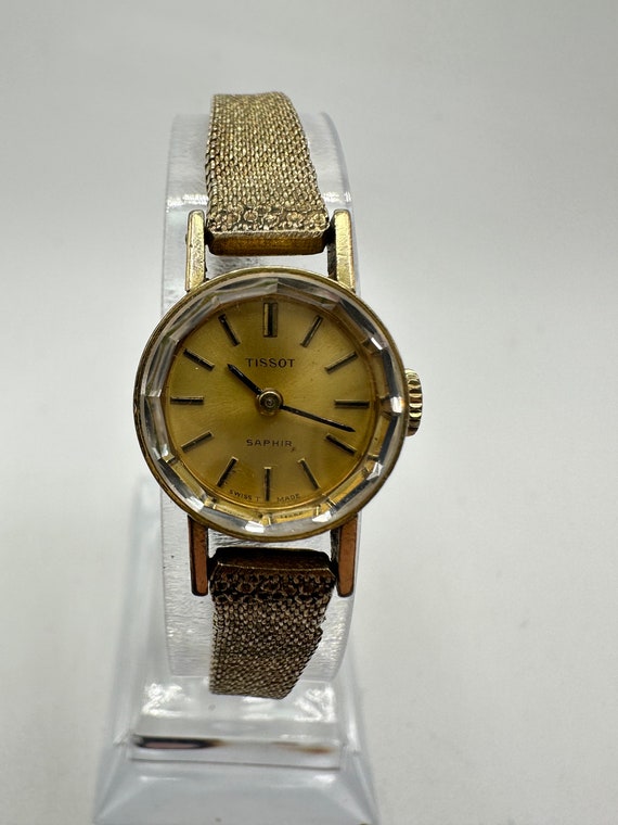 Vintage Tissot Saphir Ladies Gold Tone Hand Mechanical Wind  display picture 3
