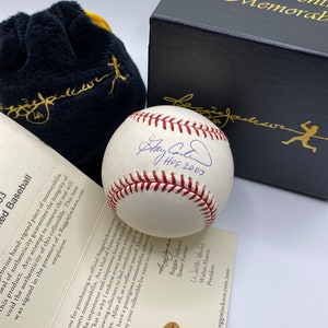 RARE Gary Carter HOF 2003 baseball dédicacé de la société Reggie Jackson COA vintage cadeau lui hommes