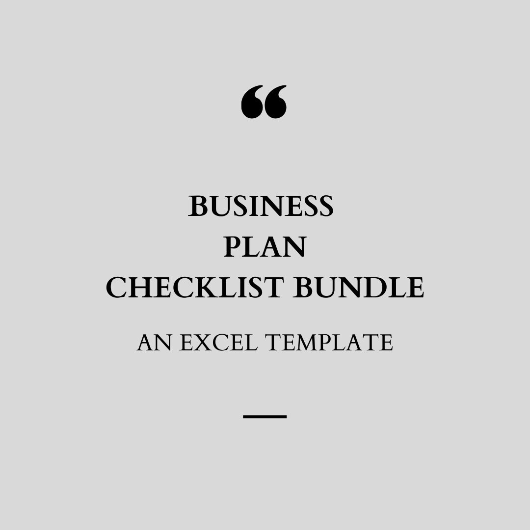 Business Plan Check List Excel Template Etsy
