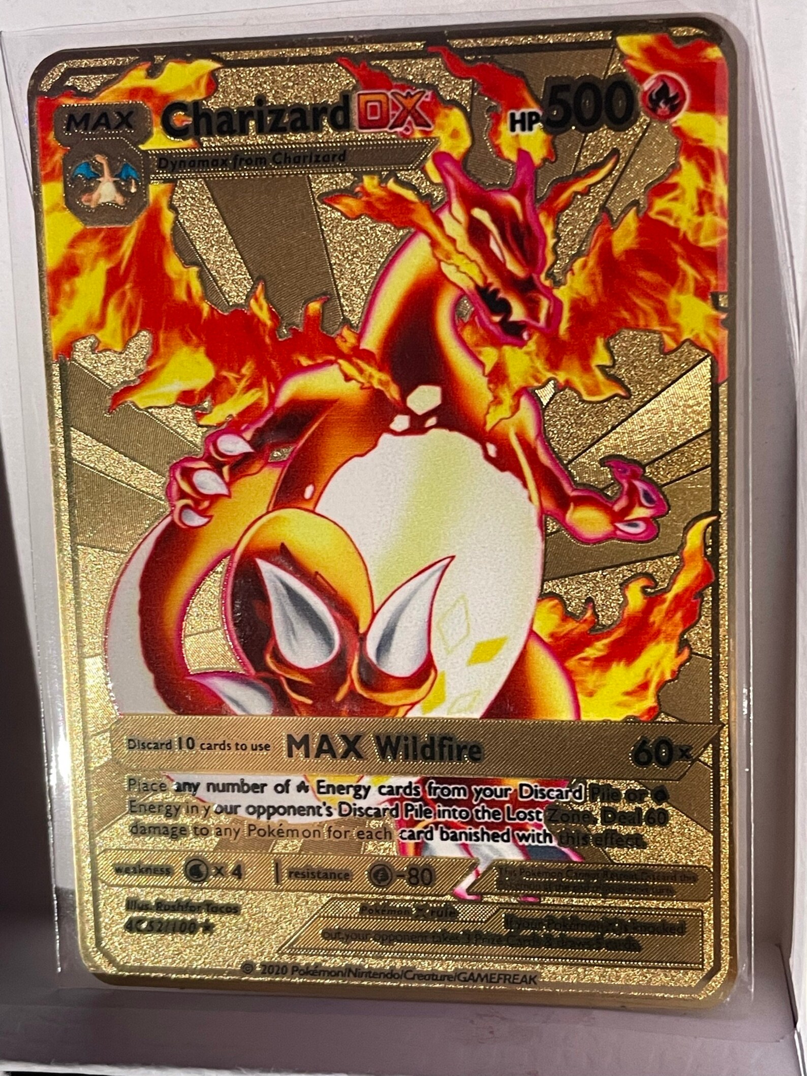 Charizard DX MAX WILDFIRE Golden Metal Pokémon Card Epic Etsy