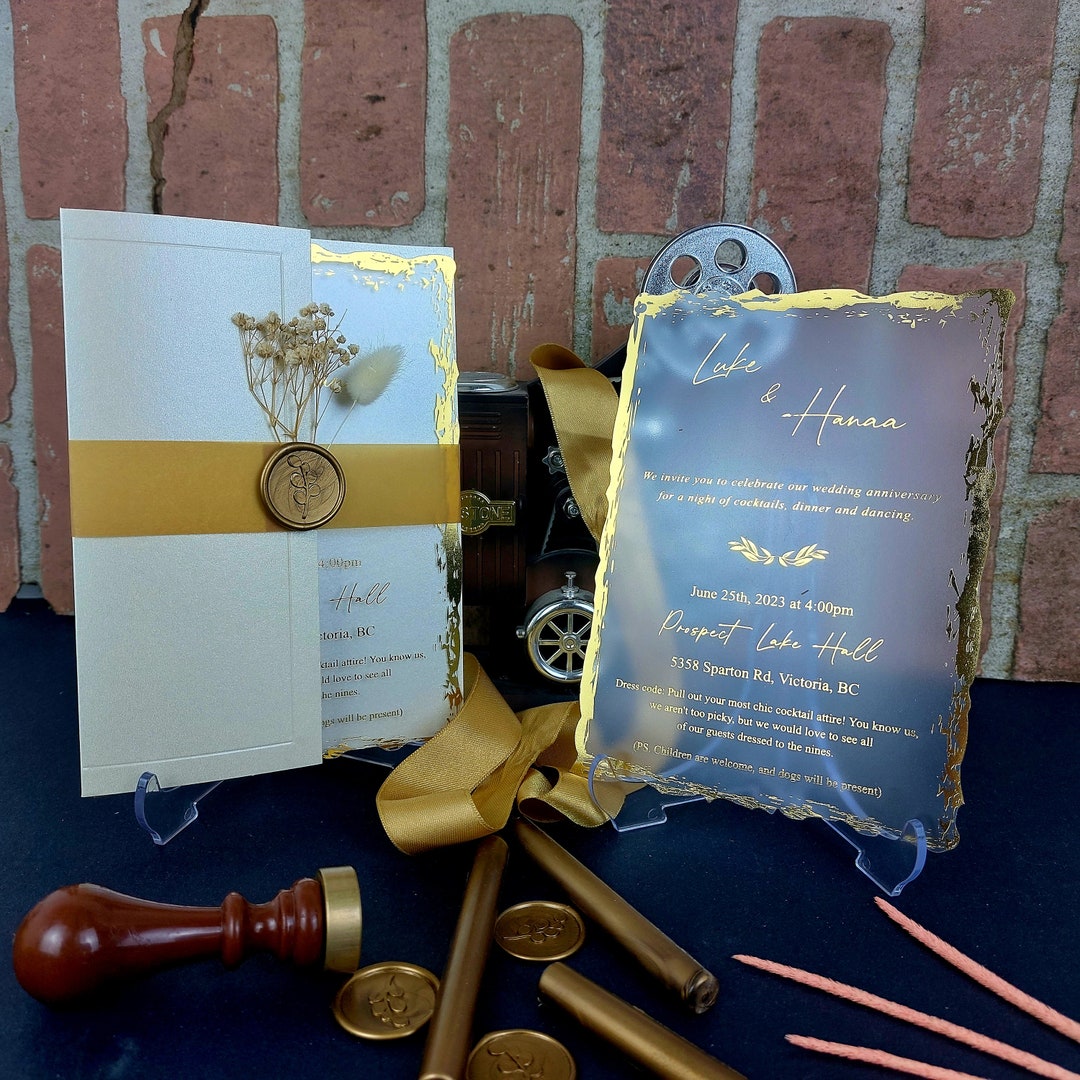 Acrylic Wedding Invitation, Engagement Party Invitation Template, Sweet