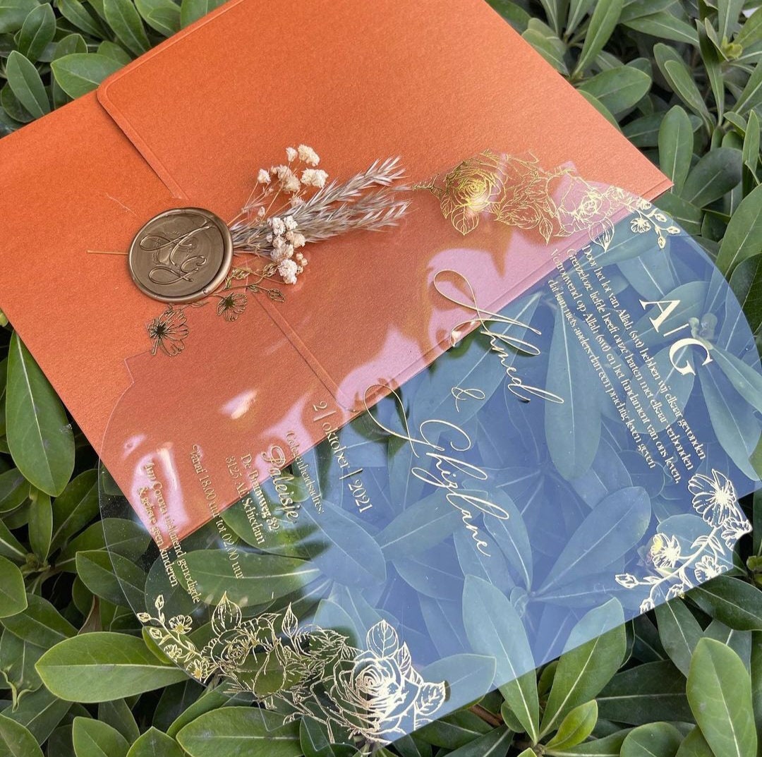 Acrylic Wedding Invitation Elegant White Wedding Invitations Etsy