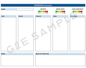 WorkDay Worksheet (Google Sheet Template)