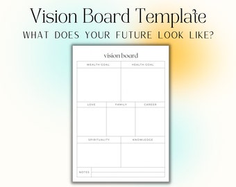 Vision Board Template | Etsy