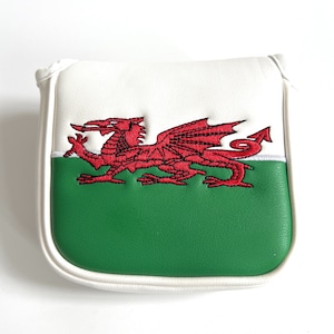 Wales Golf Headcover Putter (Mallet) - Classic Golf Headcover Designs – Premium Stitching, Durable Lining – Ideal Golf Gifts