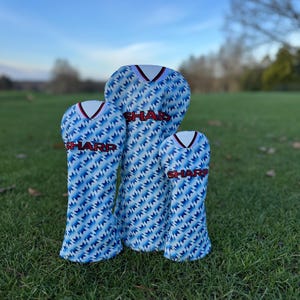Man Utd Golf Headcover Set - Driver, Fairway & Hybrid - Classic Football Club Designs – Golf Gifts, Premium Stitching, Durable Lining