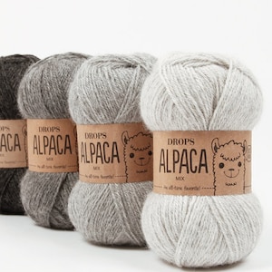 Alpaca Yarn , 25 colours large stock - Garnstudio DROPS Design Alpaca 100% Super Fine Alpaca - 4ply Luxury knitting wool