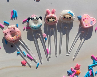 Cute lunch bite picks, Food picks, Bento picks, Bento Lunch, Mini forks, Kids Lunch Picks, kawaii Japanese food picks