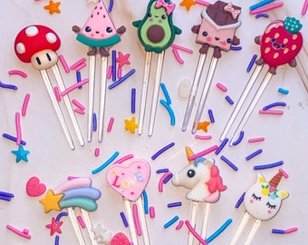 Colección de selecciones de comida de 10 selecciones de Bento, almuerzo Bento, mini tenedores, selecciones de almuerzo para niños, selecciones de comida japonesa kawaii