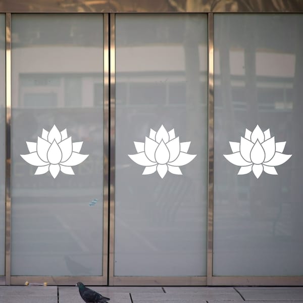 Lotus Flower Decal, Lotus Window Decal, Vinyl Decal Sticker, Lotus Flower Window Sticker, Safety Glass Decal, Lotus Decor Bathroom Decal