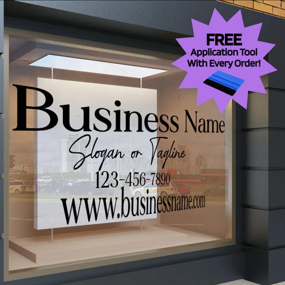 Business Decal: large Vinyl Window Sign |  Personalized Storefront Signs | Decals for Businesses
