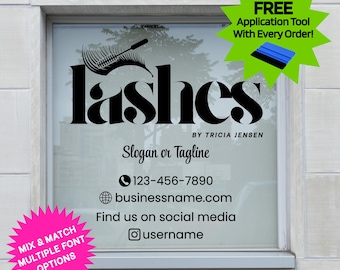 Business Decal: Custom Salon Vinyl Sign | Window Decals | Personalized Beauty Studio Signs | Boutique Logo for Storefront