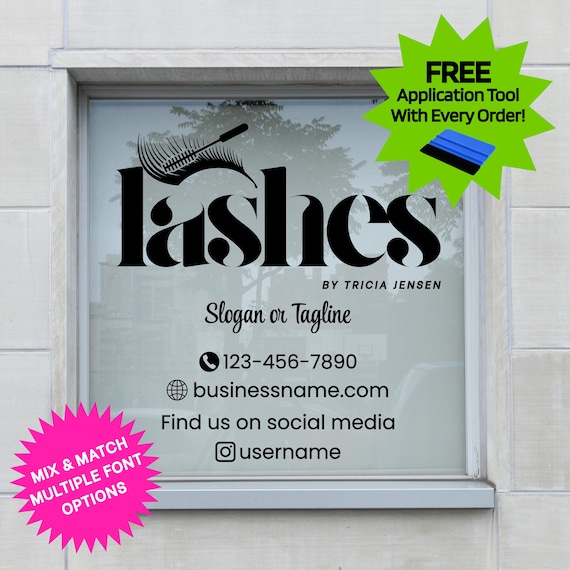 Business Decal: Custom Salon Vinyl Sign | Window Decals | Personalized Beauty Studio Signs | Boutique Logo for Storefront