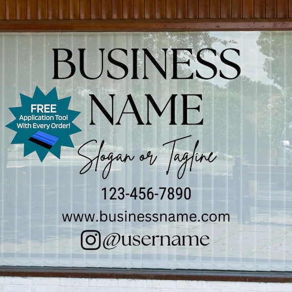 Business Decal: Custom Window Sign | Personalized Storefront Decals | Stickers for Businesses