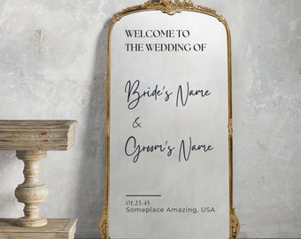 Wedding Day Magic - Personalized Wedding Day mirror Sign - Vinyl Wedding Day Decal for Mirror - Custom Wedding Sticker - Sign for Wedding