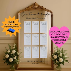 Welcome to our Wedding Personalized sign: Wedding Mirror Decal | Elegant Reception Decor | high-quality Stickers for Bride & Groom