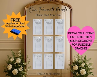 Welcome to our Wedding Personalized sign: Wedding Mirror Decal | Elegant Reception Decor | high-quality Stickers for Bride & Groom
