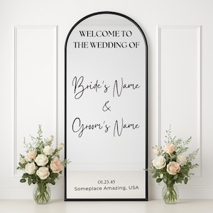 Personalized Wedding Mirror Decal: Elegant Vinyl Sign