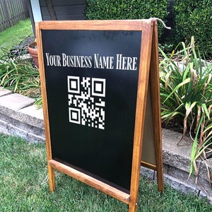 Aangepaste vinylsticker met QR-code voor bedrijven - Gepersonaliseerde bord winkel