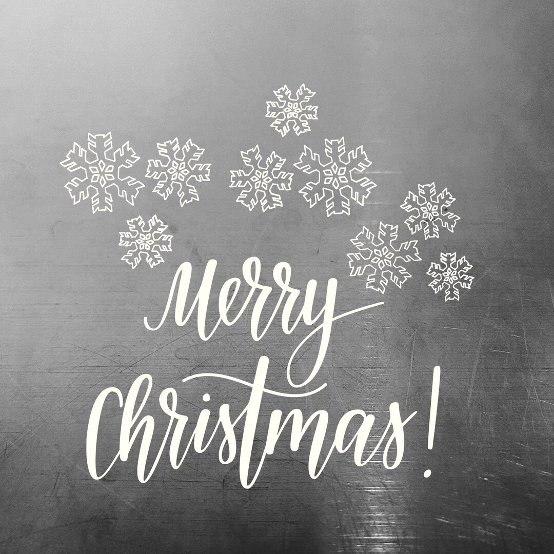 Merry Christmas Vinyl Decal Sticker / Snow Flake Decal / Etsy