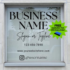 Custom Vinyl Business Sign: Storefront Window Decal