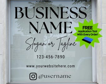 Custom Vinyl Business Sign: Storefront Window Decal