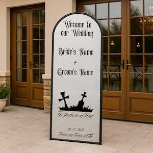 Spooky Love: Halloween-Themed Vinyl Wedding Decal for an Enchanting Celebration. Halloween Wedding Mirror Decal. Halloween Wedding sticker.