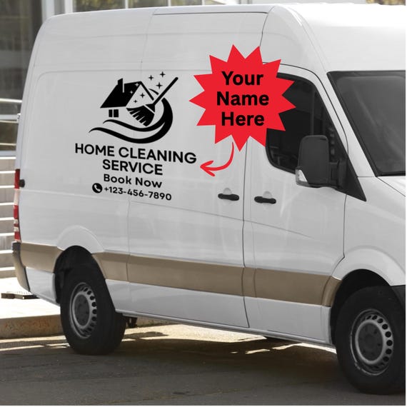 Business Decal: Personalized Cleaning Service Vehicle Sign | Custom Logo | Waterproof Vinyl Decals | Signs for Businesses