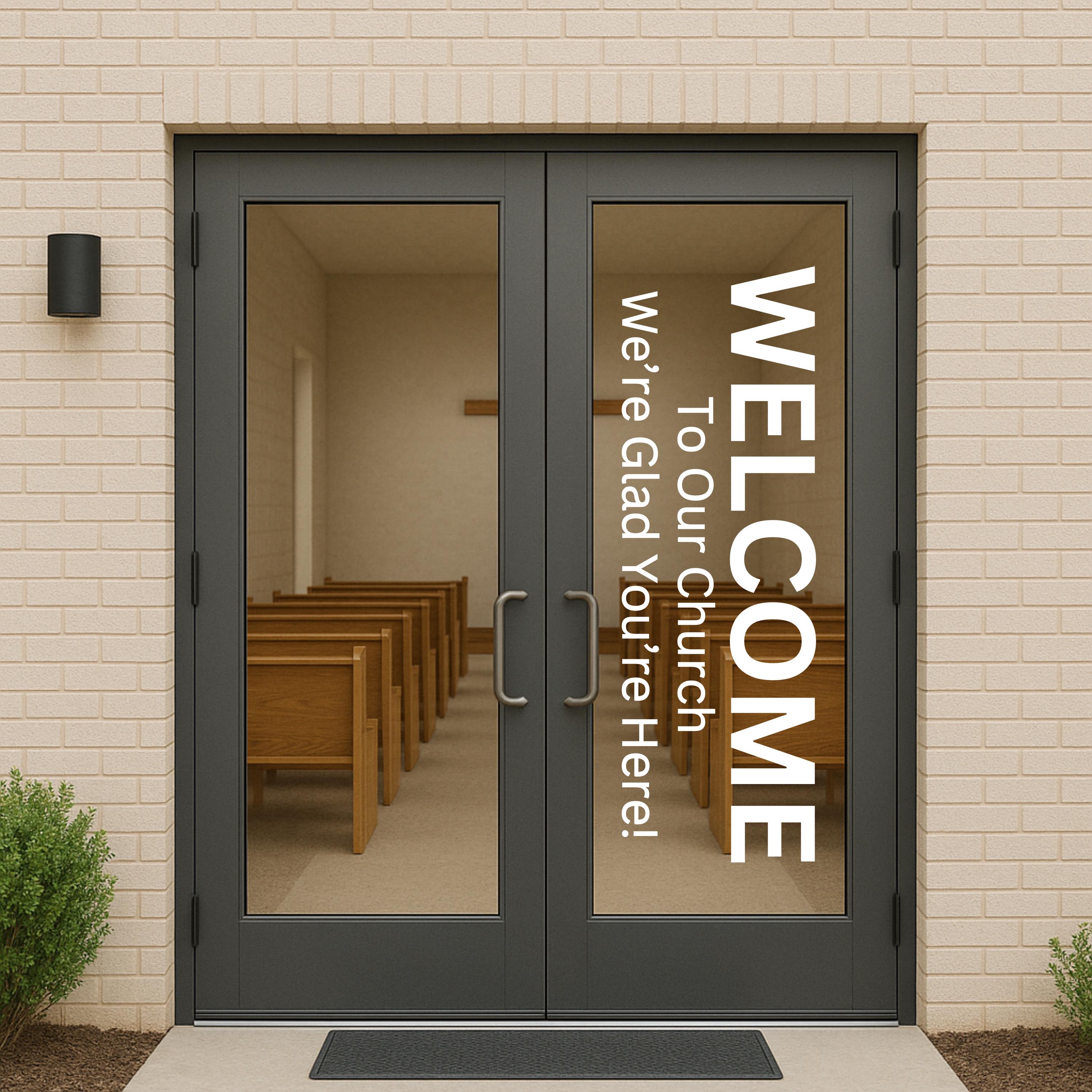 Welcome to Our Church Door Decal: Modern Vinyl Entry Sign - Etsy, image size:3000x3000